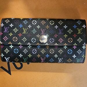 Louis Vuitton Black Murakami Long Wallet